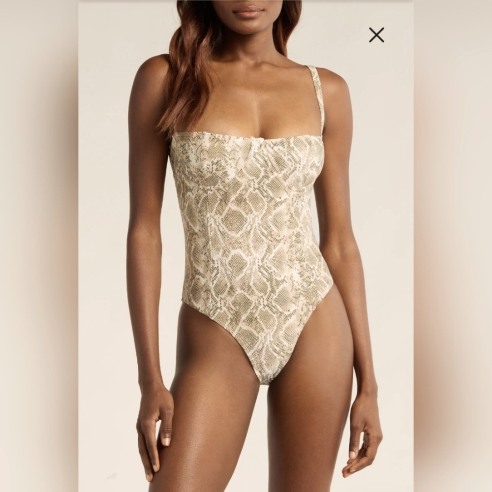 Good American Snake Print One Piece Swimsuit  XL - Never Worn - No Tags